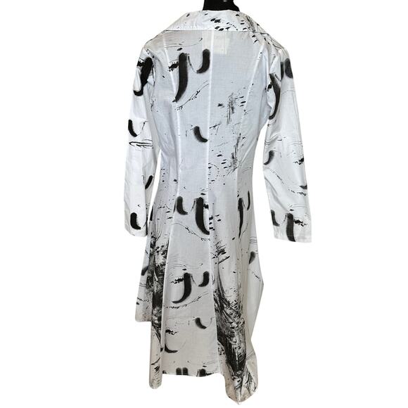 Vintage Concept White Splatter Paint Coat Dress SMALL Lagenlook Art to Wear $98 - Picture 4 of 6
